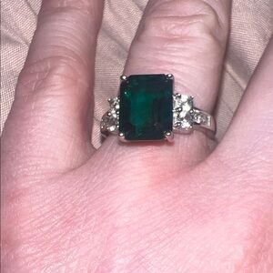 Emerald Green Sterling Silver Ring from Kay jewelers
